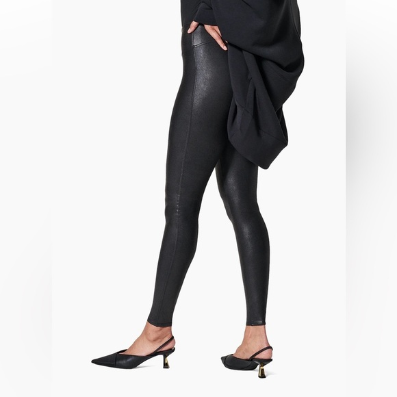 Spanx Faux Leather Leggings Black Women's Medium - Picture 8 of 8
